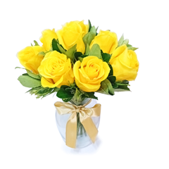 Vaso M com rosas amarelas