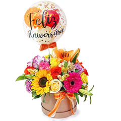 Box de Flores Feliz Aniversário