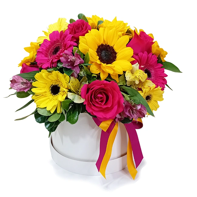 Yellow and Pink Flower Box