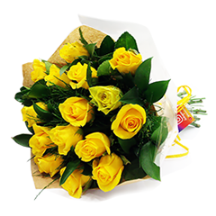 Buquê de 15 Rosas Amarelas
