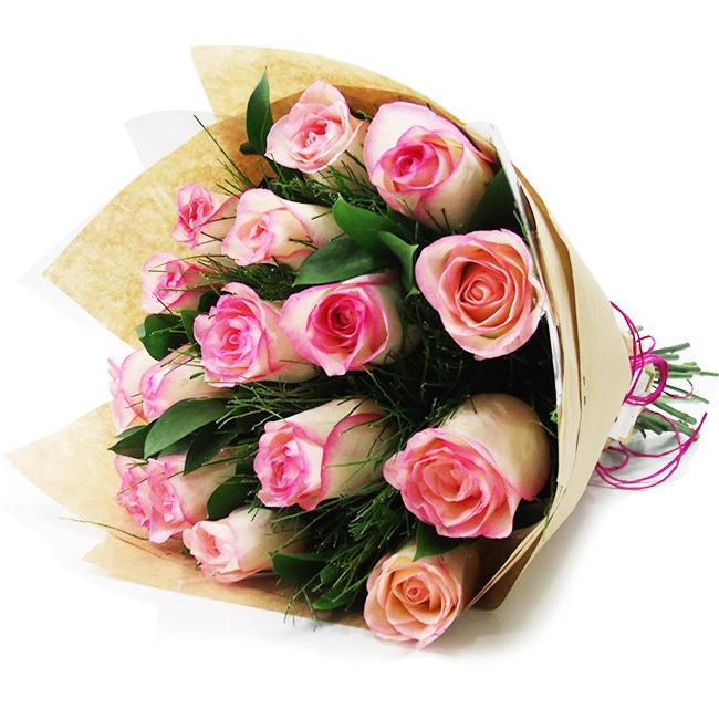 Buquê de 15 Rosas - Cor de Rosa