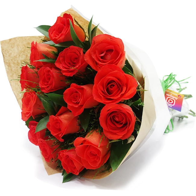 15 Roses - Orange Bouquet