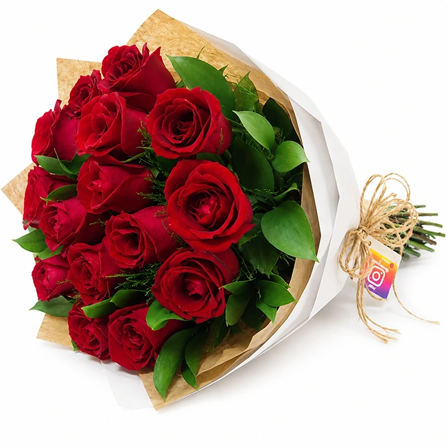 Buquê de 15 Rosas Vermelhas