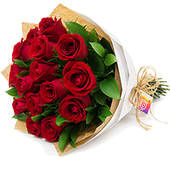 Buquê de 15 Rosas Vermelhas