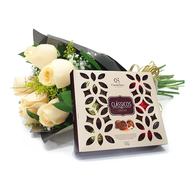 Champagne Roses with Cacau Show