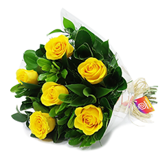 Buquê de 6 Rosas Amarelas