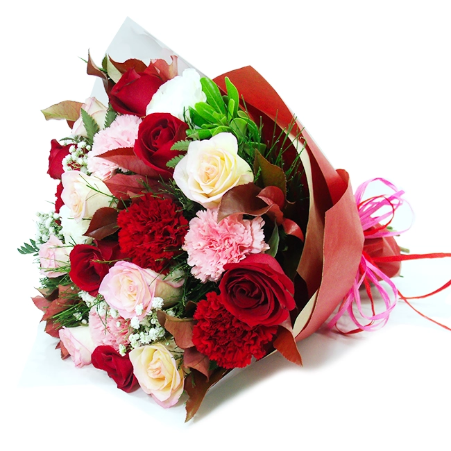 Carnation and Rose Bouquet - Delicacy - M