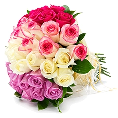 Buquê de 35 Rosas Coloridas - Suavidade