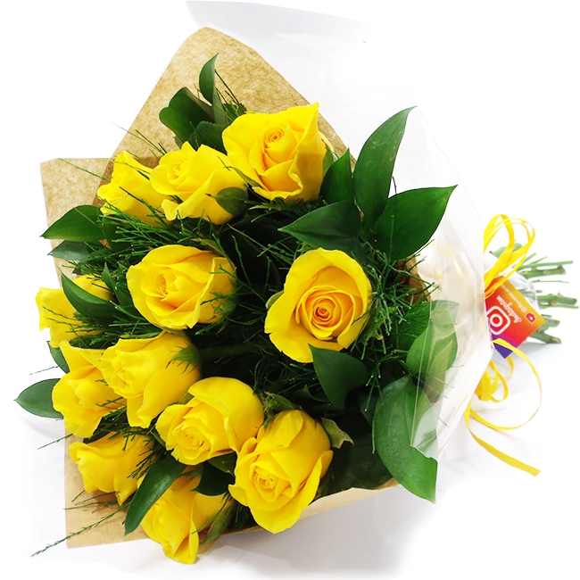Buquê de 12 Rosas - Amarelas