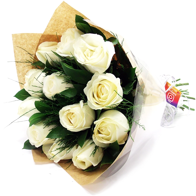 12 Roses - White Bouquet