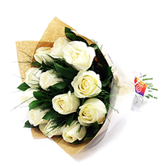 Buquê de 12 Rosas - Brancas