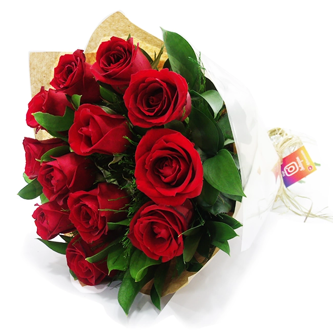 Buquê de 12 Rosas Vermelhas