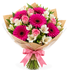 Buque de Gerberas e Alstroemérias Brancas - M