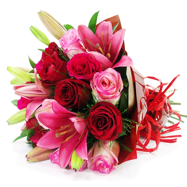 Buquê de Lírios e Rosas - M