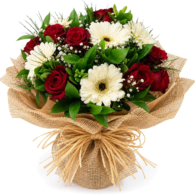 Buque Romântico de Rosas e Gerberas - M