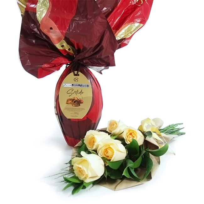 Easter with Assorted Egg and Flowers