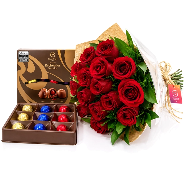 15 Rosas Vermelhas & Cacau