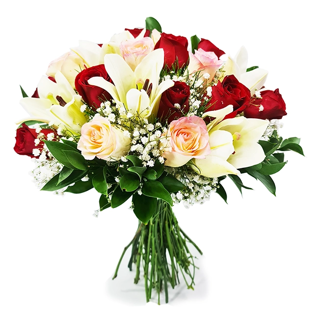 Buquê de Lírios e Rosas Encanto - M