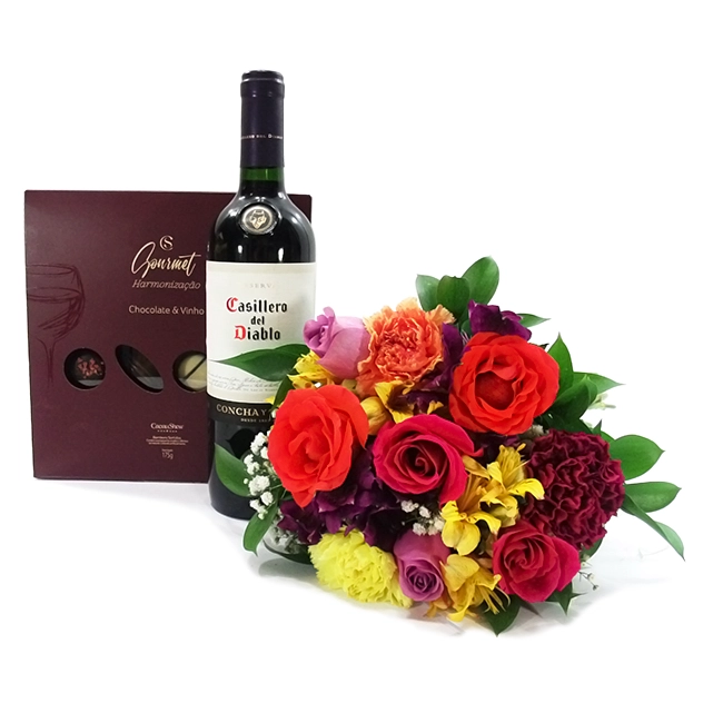 Wine with Flowers
