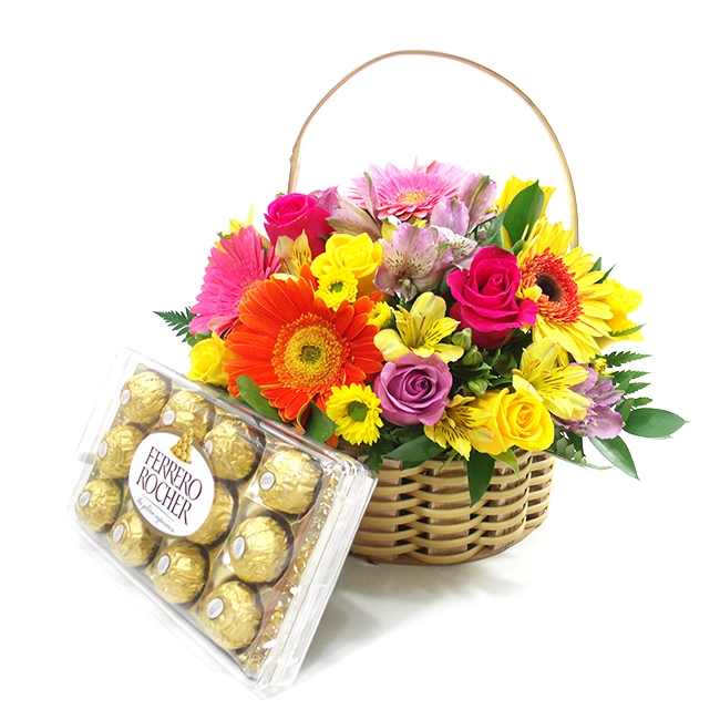 Multicolor Basket and Ferrero