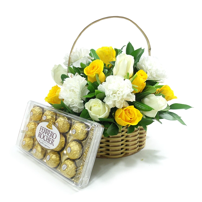 Yellow Basket with Chocolate