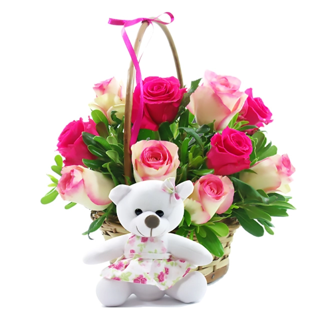 Mixed Roses Basket
