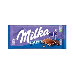 MILKA OREO, é uma barra de chocolate ao leite com pedaços maravilhosos da bolacha Oreo. É uma mistura de crocância com maciez que derrete na boca. 