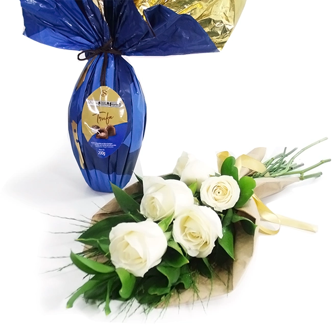 Easter with Truffle Egg and Flowers