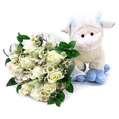 Buquê Branco com Flores do Campo