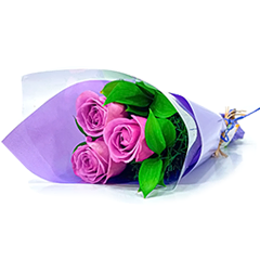 Buquê de 3 Rosas Lilases