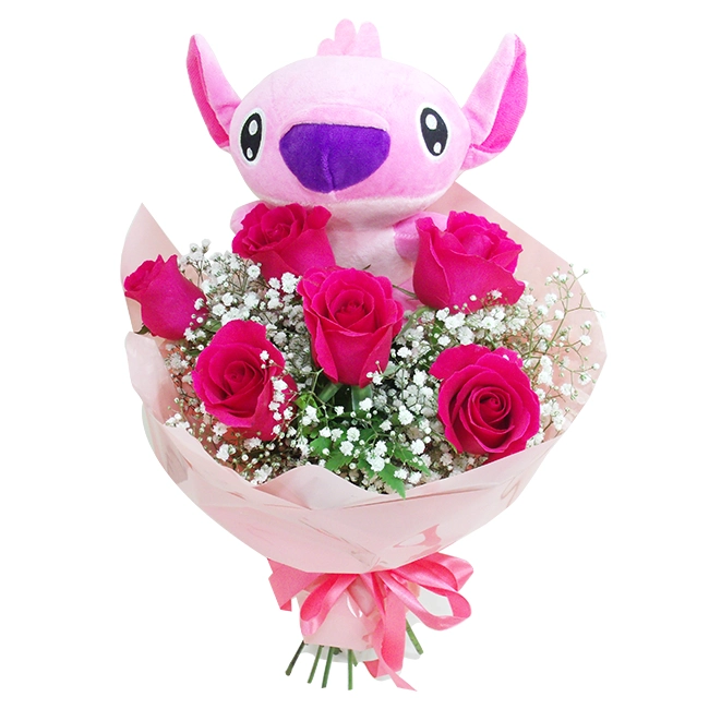 Angel with roses