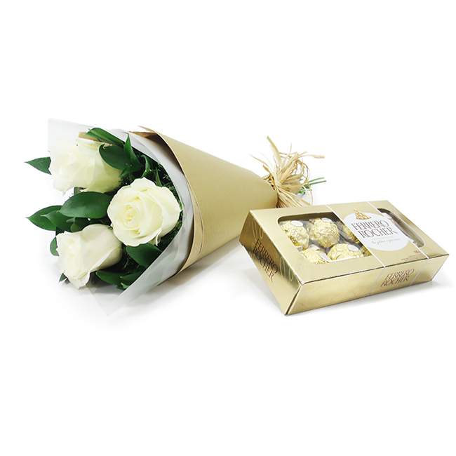 Rosas Brancas e Chocolate