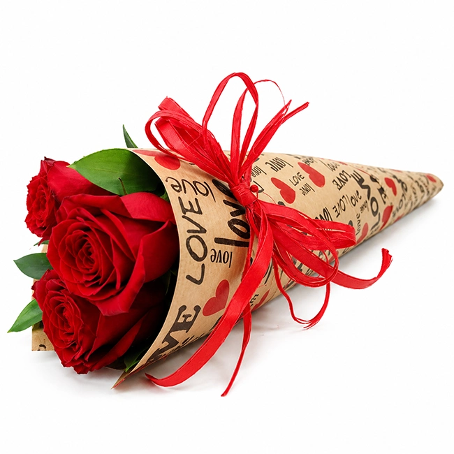 Buquê de 3 Rosas Vermelhas