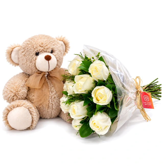 Carinho de Rosas Brancas